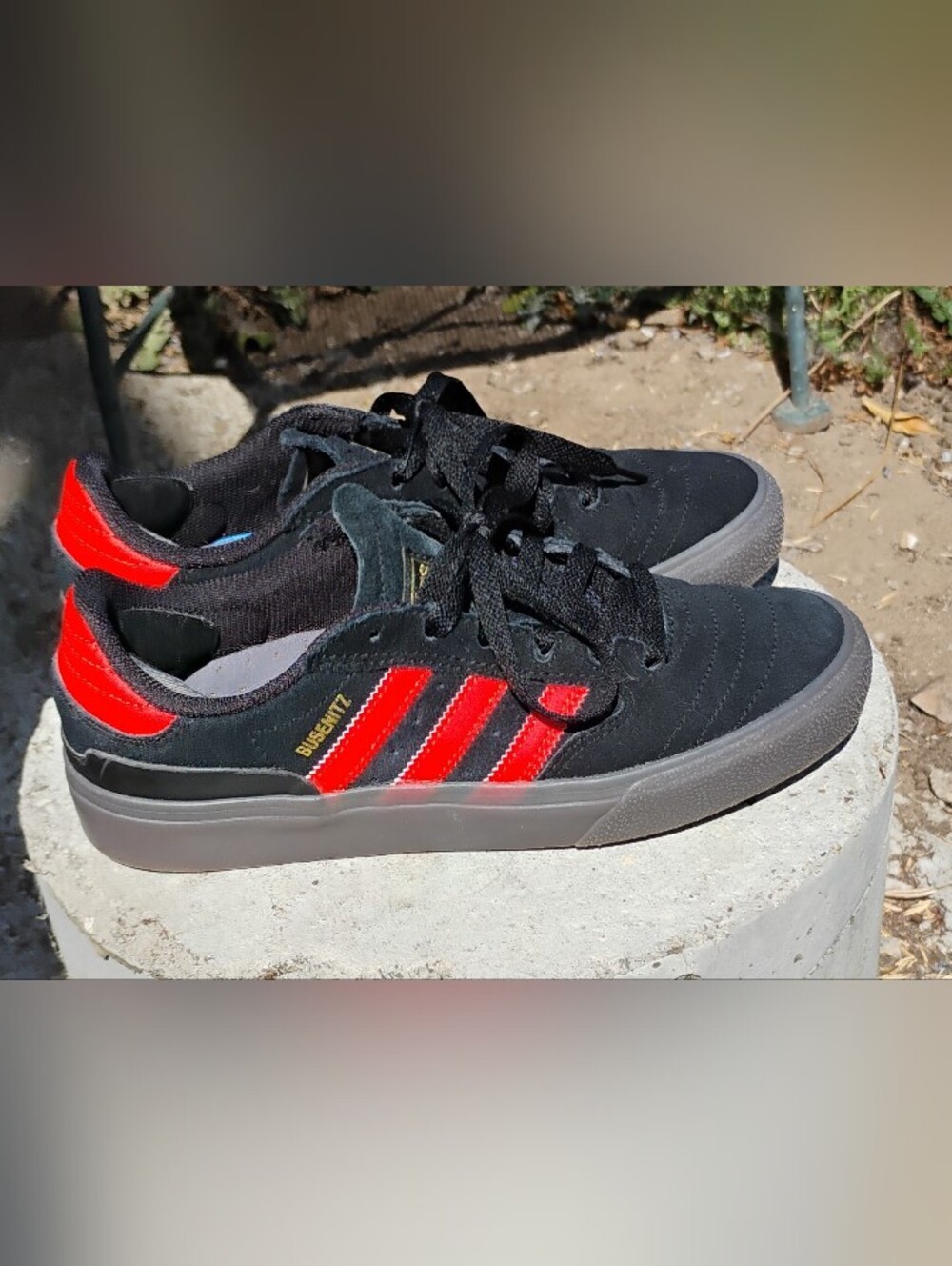 adidas Black &  Dark Orange Busenitz Skate Sneakers